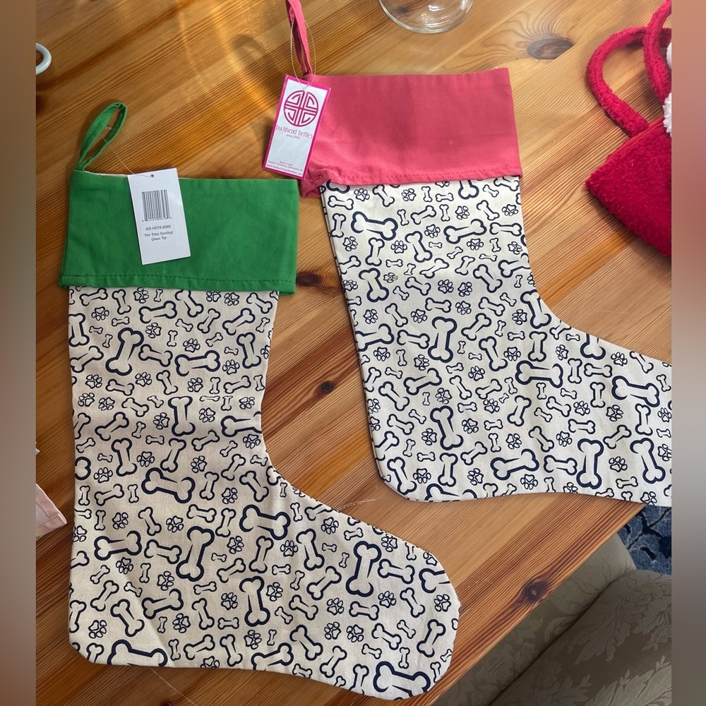 NWT-DOG CHRISTMAS STOCKINGS BY BUCKHEAD BETTIES-GREAT GIFT!